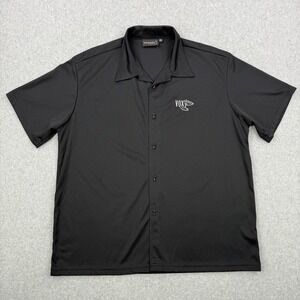 Steady Last Call Shirt Mens 2XL Black Martini Metal Buttons Rockabilly‎ Made USA